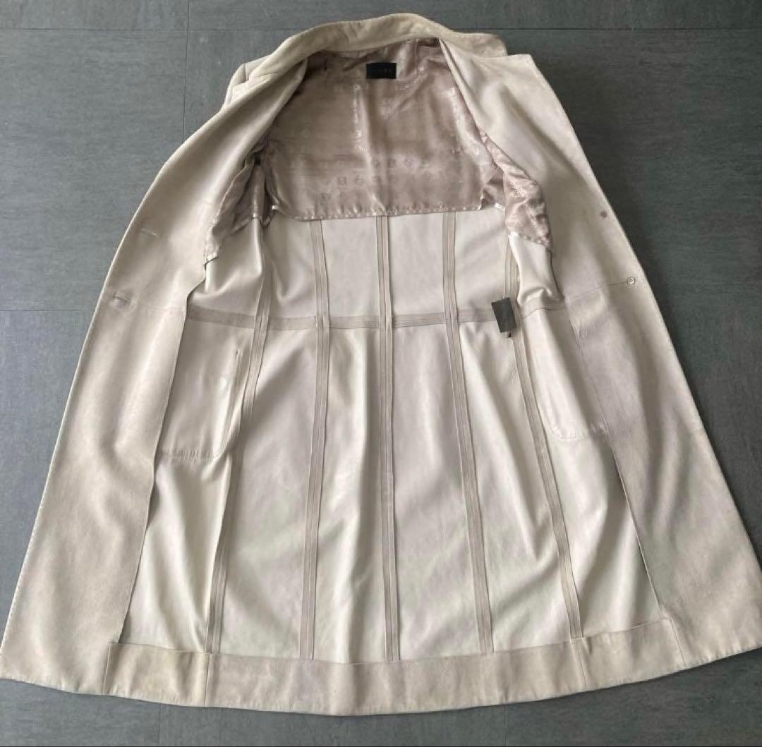 LOEWE(ロエベ) チェスターコート ラムレザー サンドベージュ 38