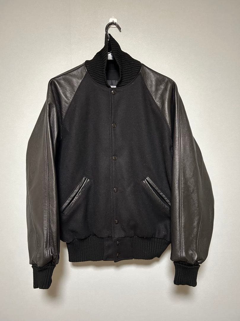 【美品】　TM ATHLETICS スタジャン レザー ブラック USA製 40