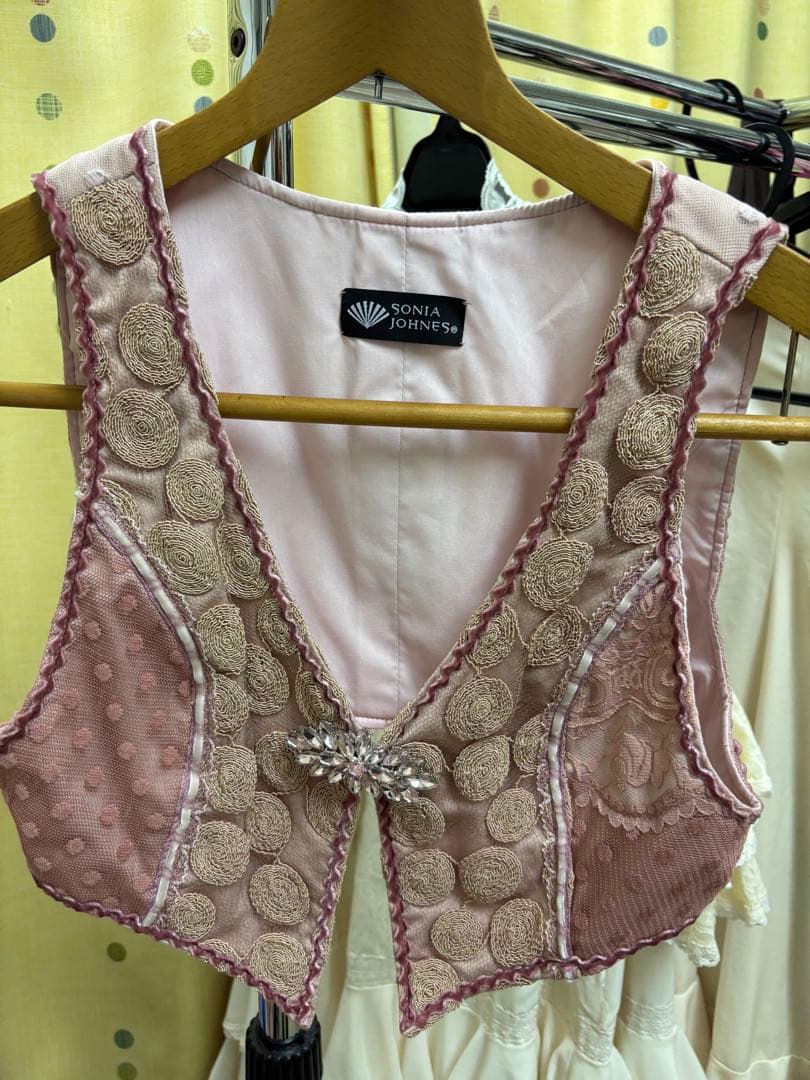 フラメンコドレス ピンク フリル付き ベスト付き