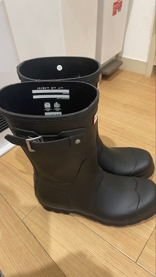 HUNTER ブラック レインブーツ サイズ US8