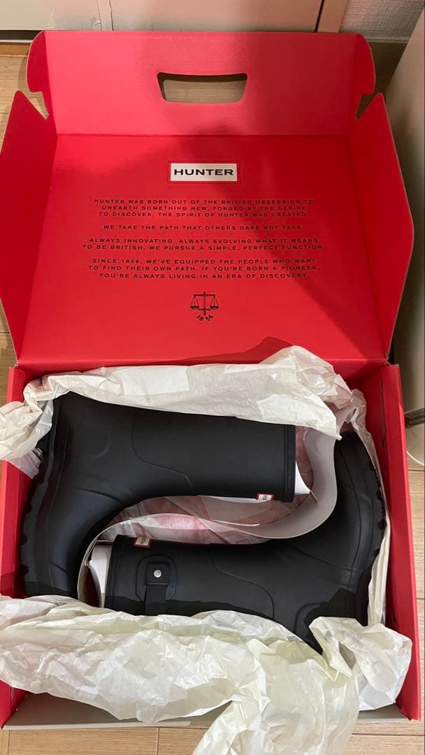 HUNTER ブラック レインブーツ サイズ US8