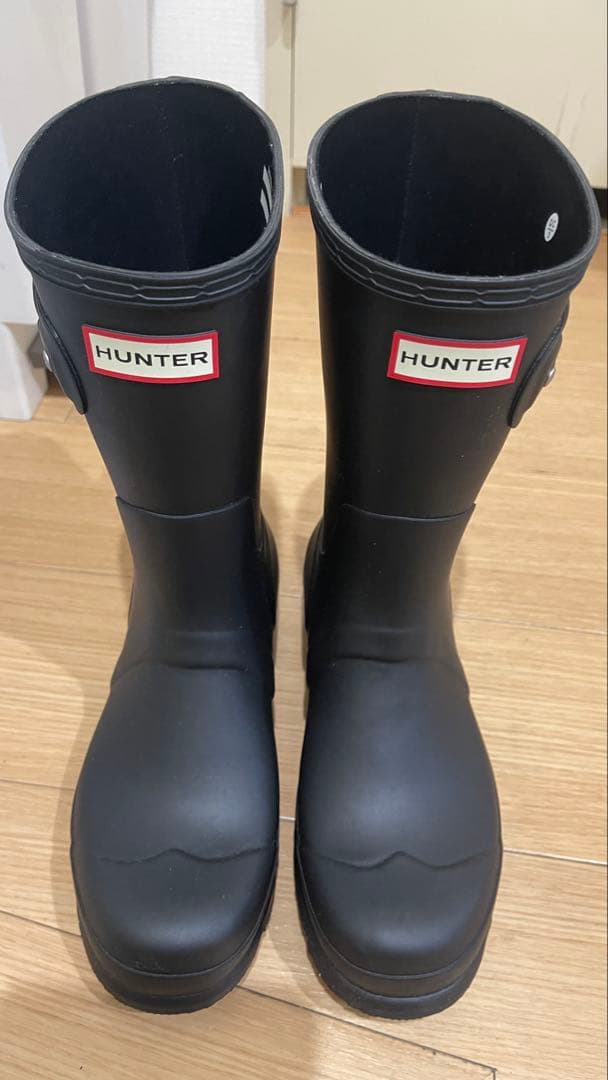 HUNTER ブラック レインブーツ サイズ US8