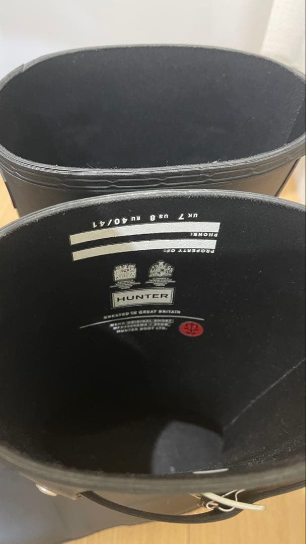 HUNTER ブラック レインブーツ サイズ US8