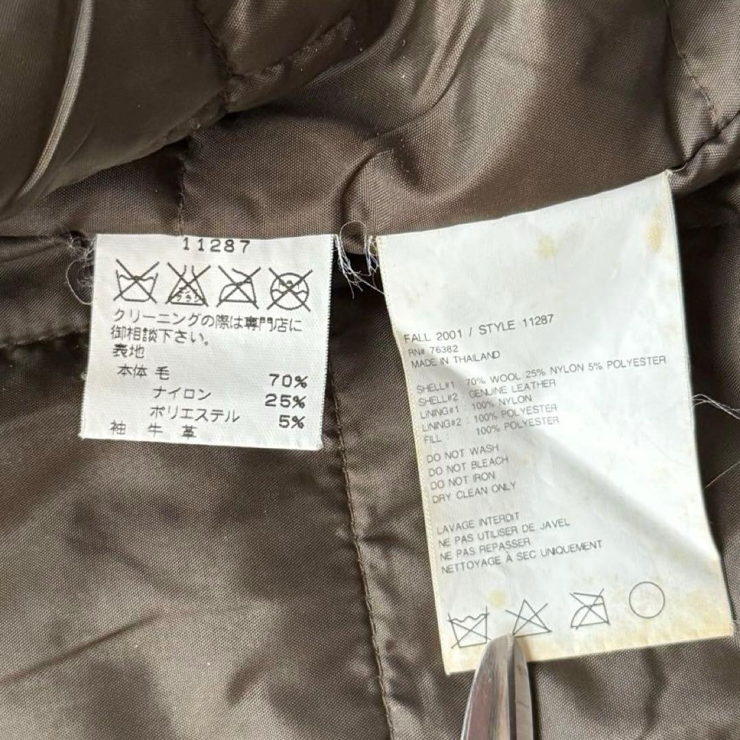 Timberland スタジャン レザー　本革　ワッペンロゴ　中綿入り　90s