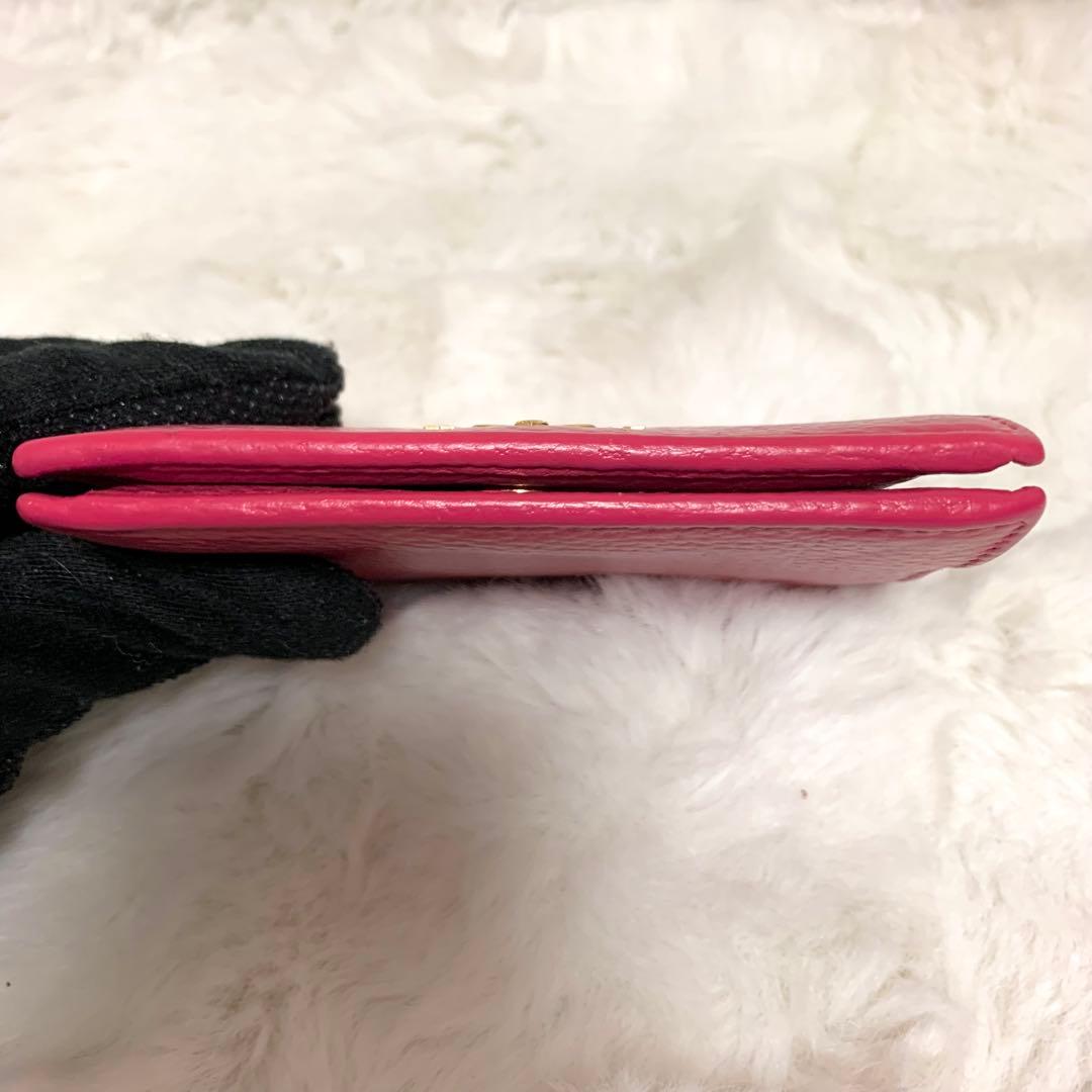 yyytPRADAプラダ　２つ折り財布　サフィアーノレザー　ピンク