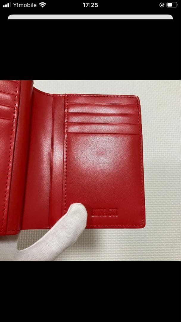 ・未使用　ANNA SUI アナスイ　レザー三つ折り財布　ルビー