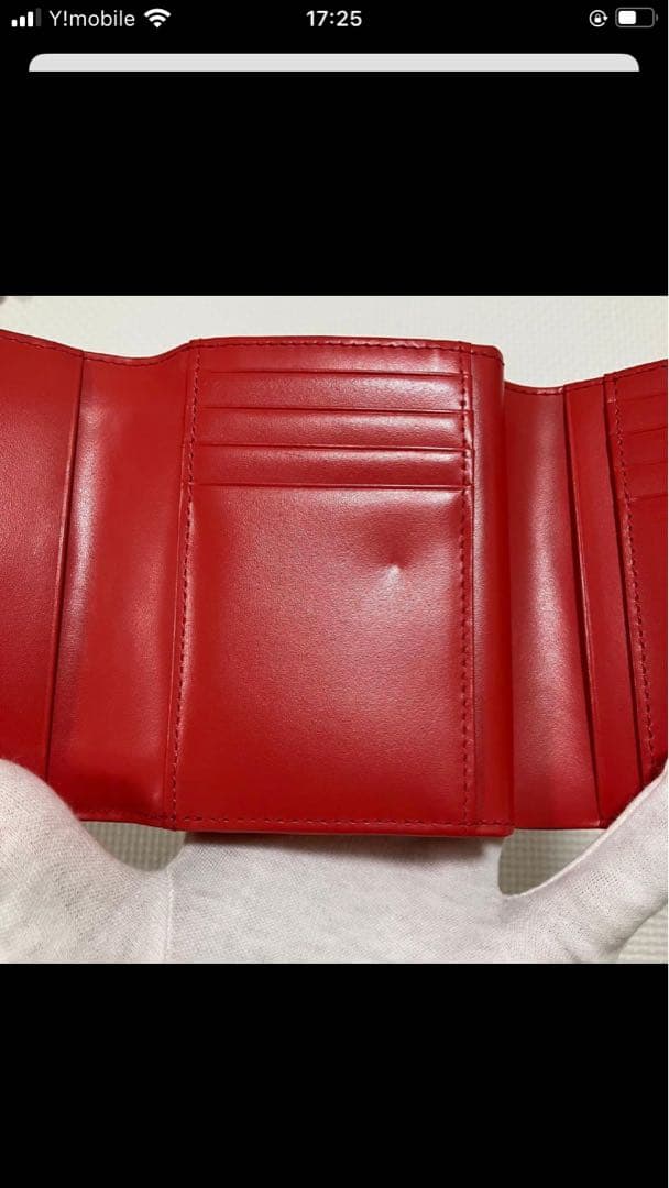 ・未使用　ANNA SUI アナスイ　レザー三つ折り財布　ルビー