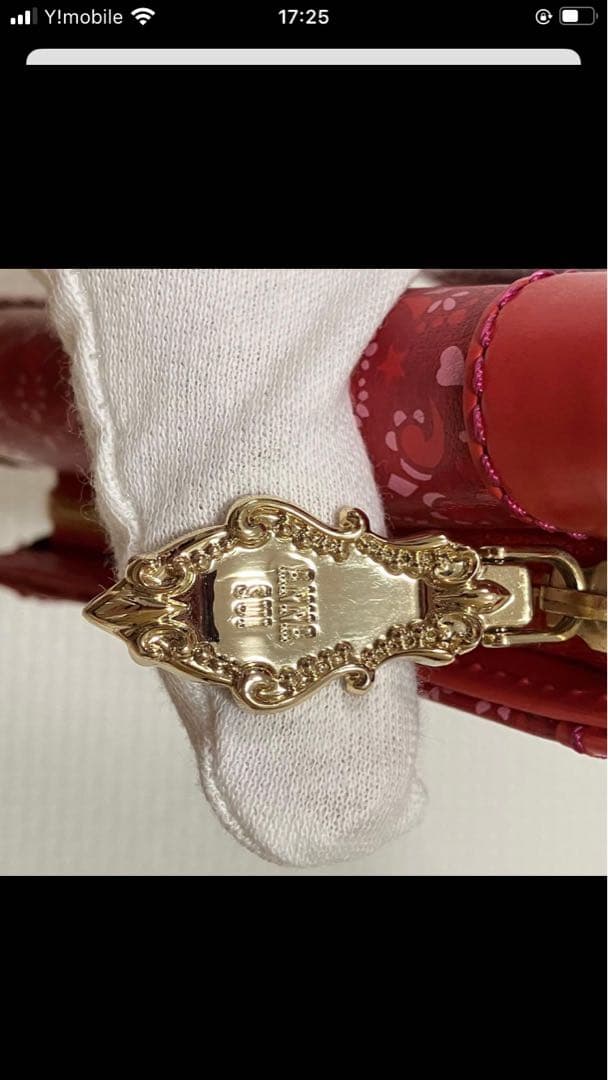 ・未使用　ANNA SUI アナスイ　レザー三つ折り財布　ルビー