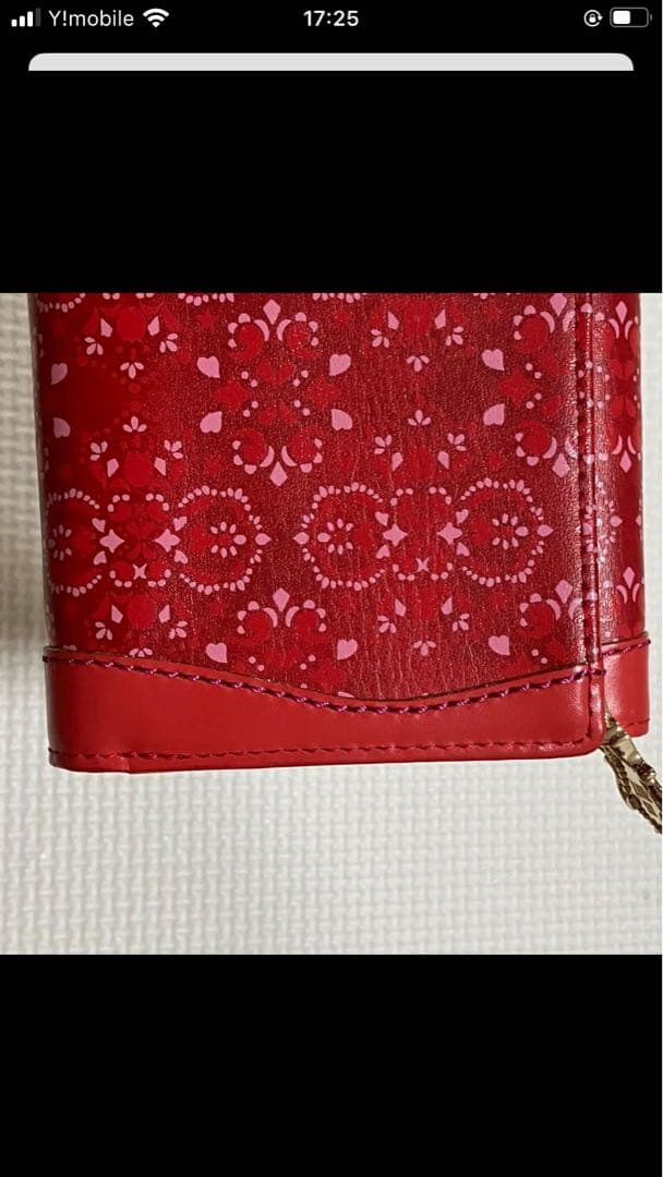 ・未使用　ANNA SUI アナスイ　レザー三つ折り財布　ルビー