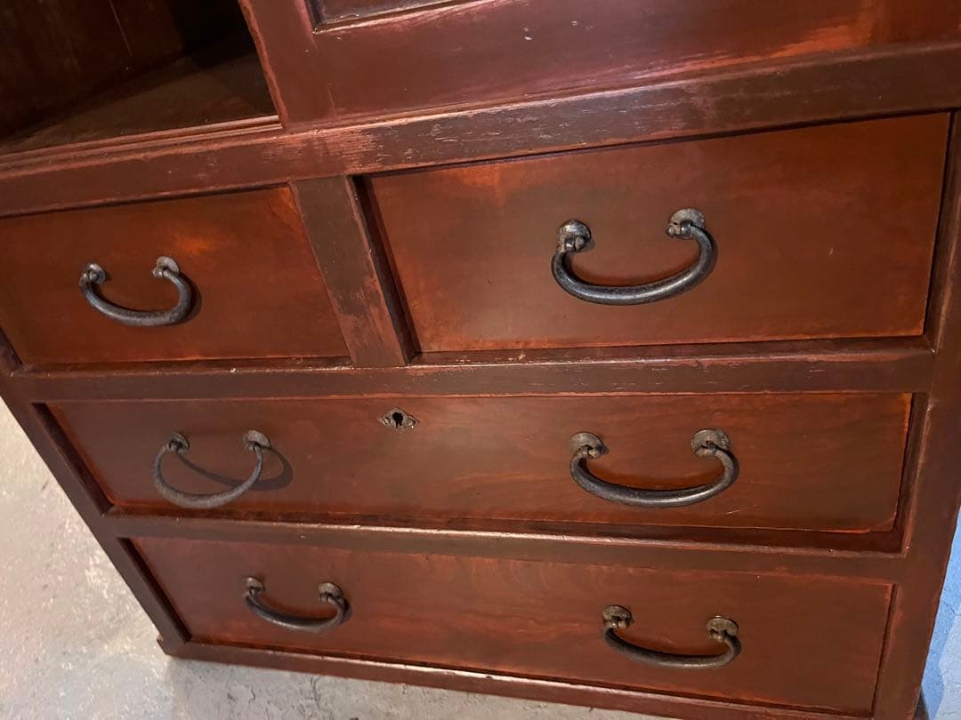 茶箪笥/水屋箪笥/和箪笥/飾り棚/木製/古箪笥