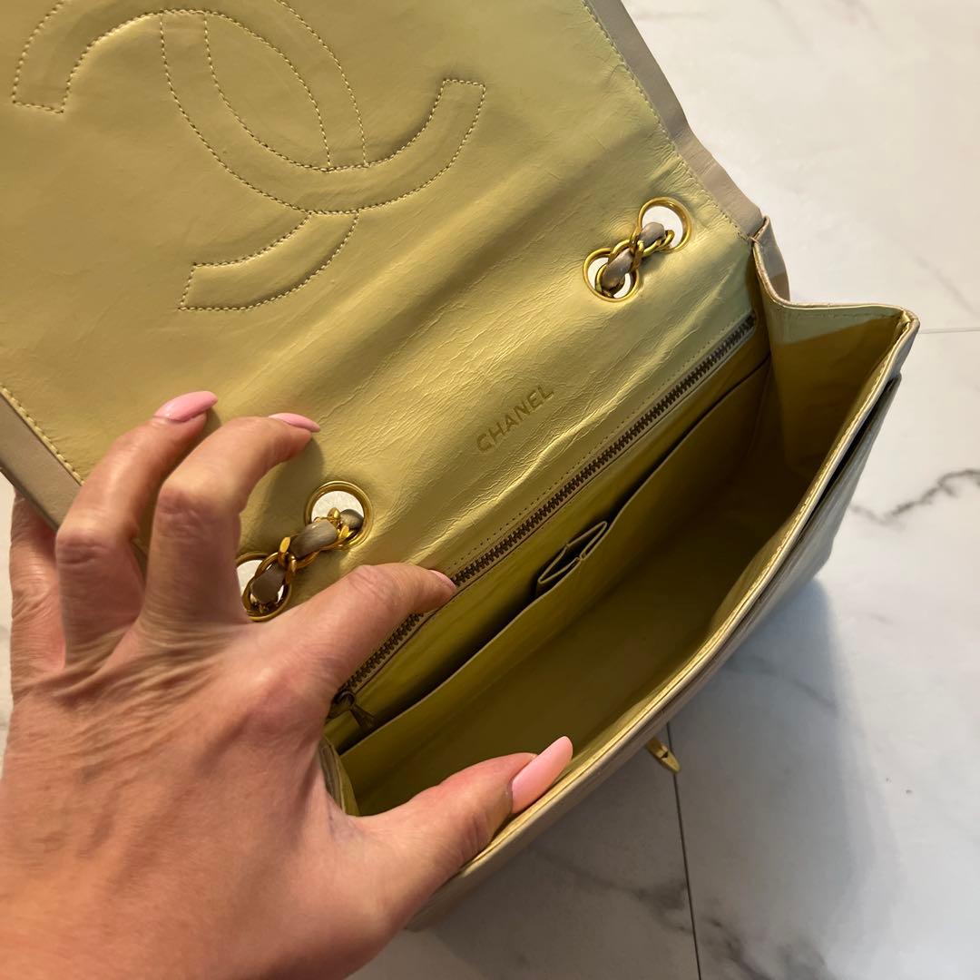 【超希少】CHANELシャネルベージュラムスキンショルダーバッグ ヴィンテージ