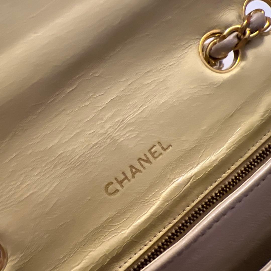 【超希少】CHANELシャネルベージュラムスキンショルダーバッグ ヴィンテージ