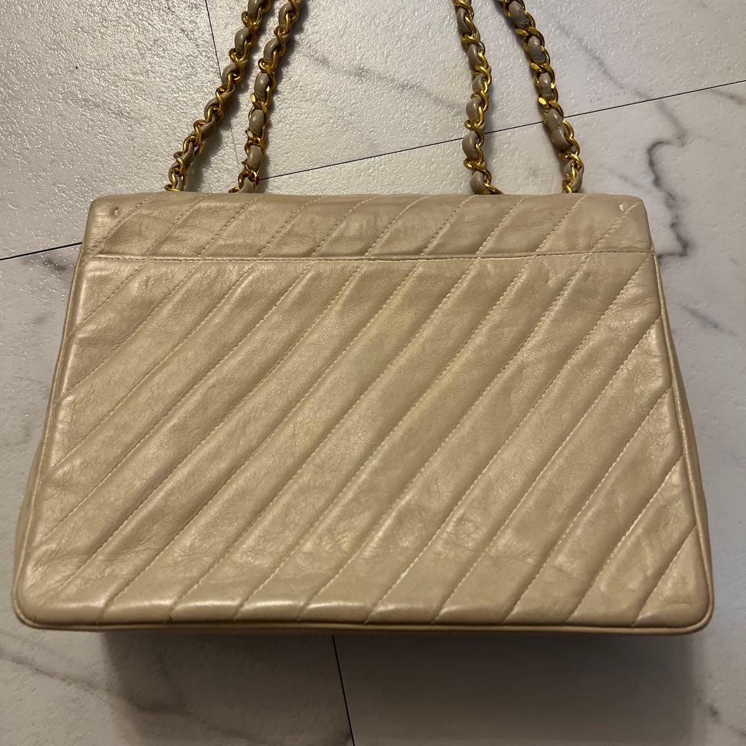 【超希少】CHANELシャネルベージュラムスキンショルダーバッグ ヴィンテージ