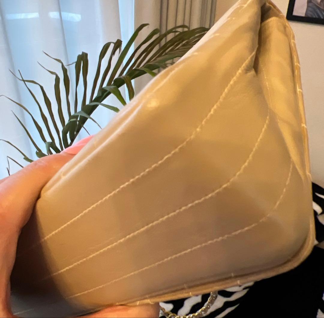 【超希少】CHANELシャネルベージュラムスキンショルダーバッグ ヴィンテージ