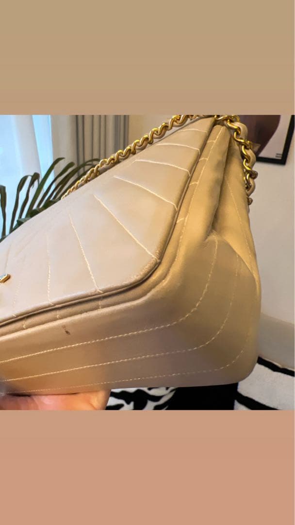 【超希少】CHANELシャネルベージュラムスキンショルダーバッグ ヴィンテージ