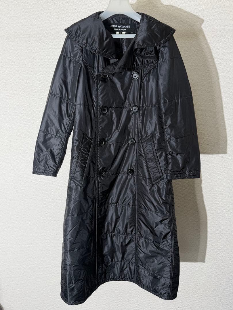 ジュンヤワタナベ コムデギャルソン 中綿ロングトレンチコート 黒 S