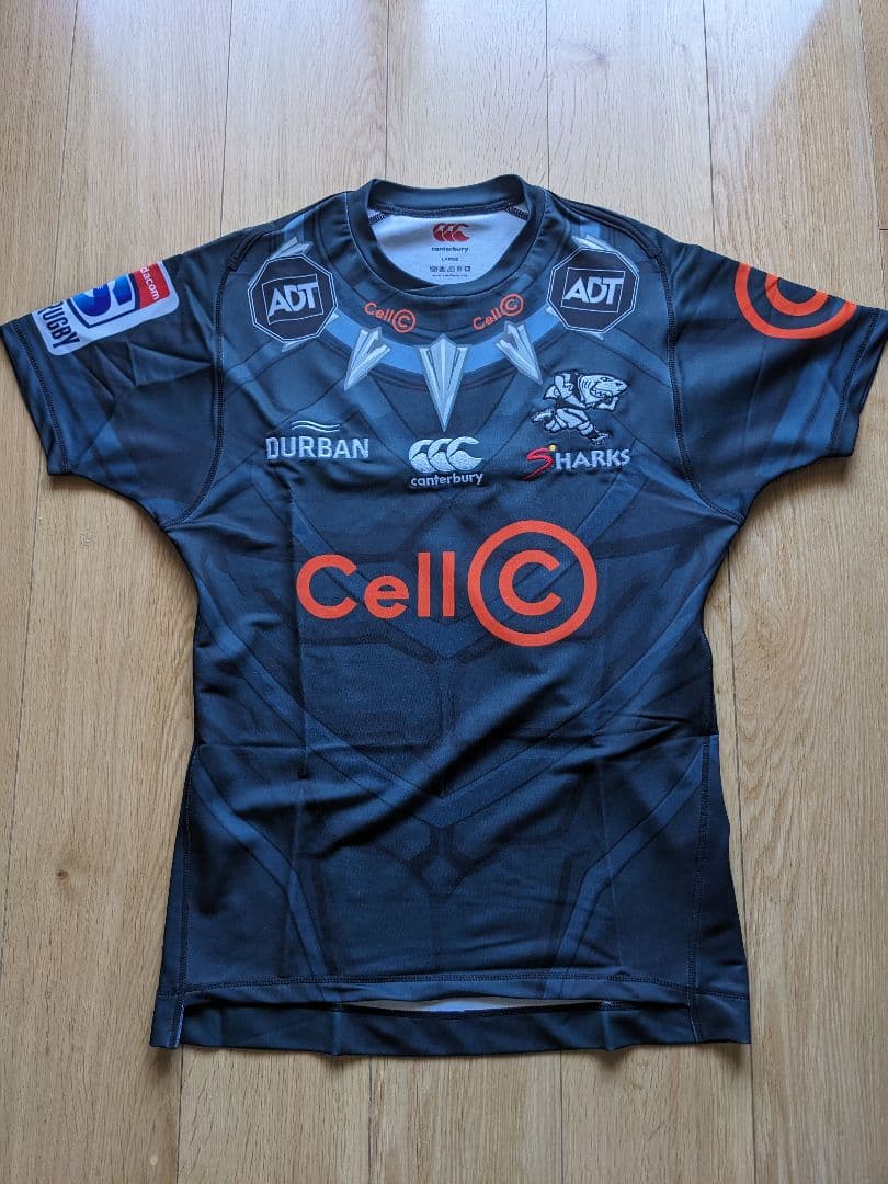 ラグビー 選手支給ジャージ 南アフリカ シャークス サイズL 新品 背番号8