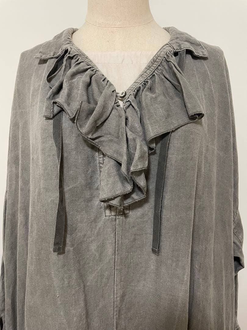 ネストローブ nest Robe 天然染めラッフルスモックドレス 2023aw