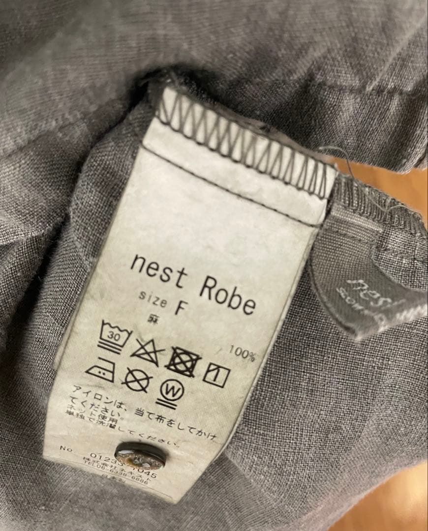 ネストローブ nest Robe 天然染めラッフルスモックドレス 2023aw