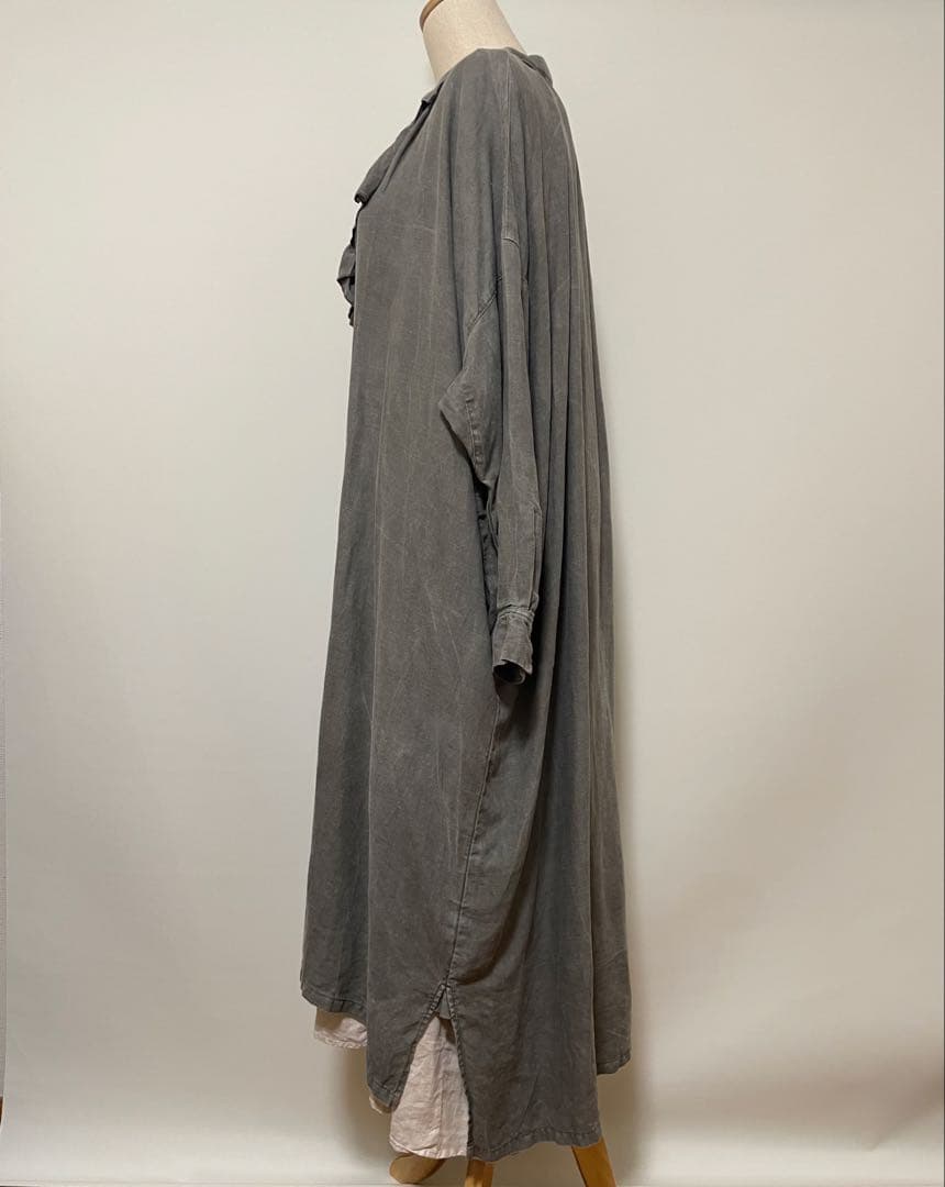 ネストローブ nest Robe 天然染めラッフルスモックドレス 2023aw