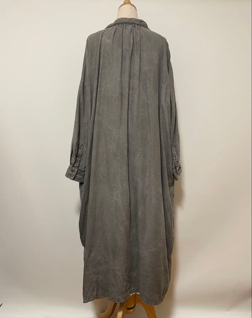 ネストローブ nest Robe 天然染めラッフルスモックドレス 2023aw