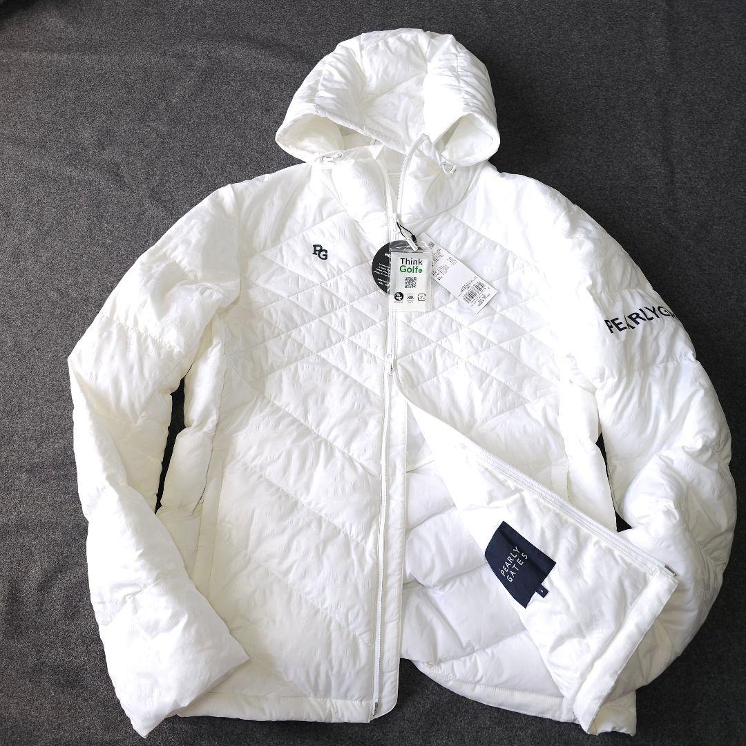 新品パーリーゲイツ】2025年Nyストレッチ中綿フーディブルゾン カモフラ白LL