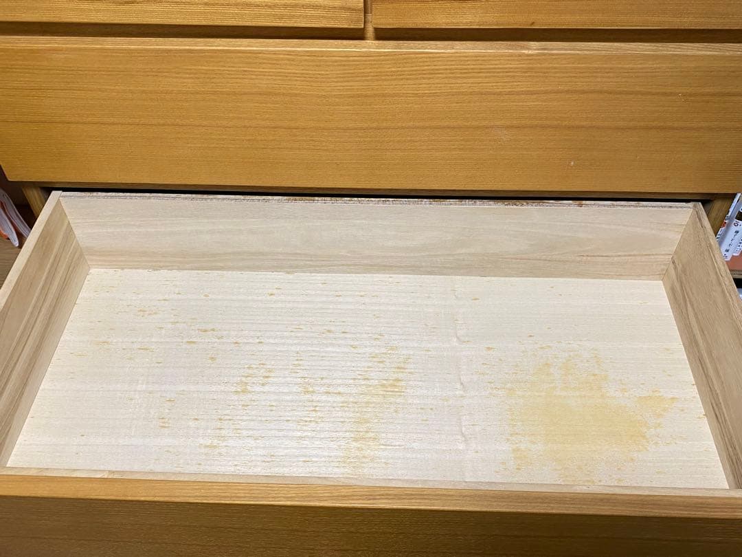 ■送料込■無印 木製チェスト タモ材 6段　衣類収納 廃盤 タンス 棚