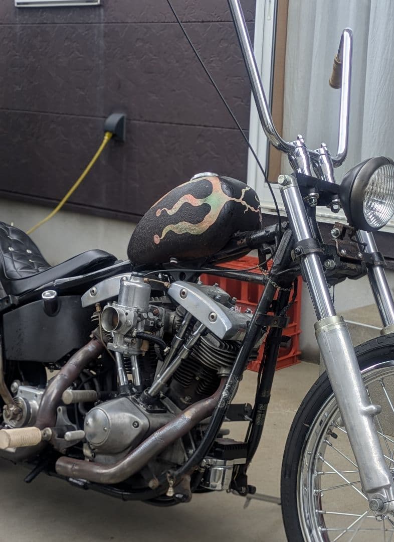 ピーナッツタンク　タンク　エイジング　ハーレー　ショベル　パン　エボ