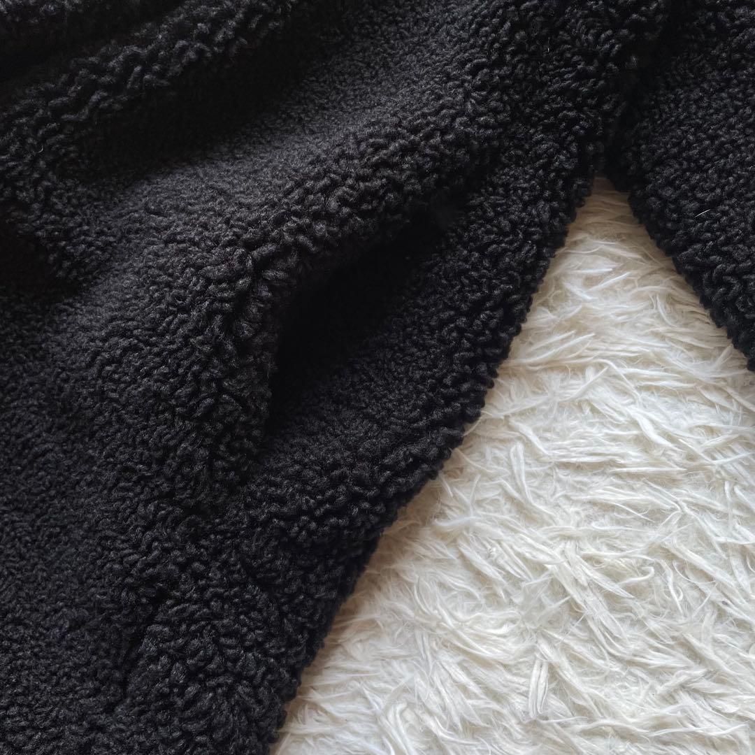 ザラ　ダブルブレストフェイクボアコート　ロング　黒　S テディーベアコート　人気