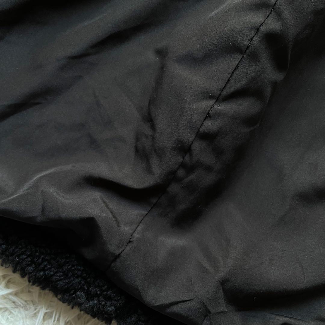 ザラ　ダブルブレストフェイクボアコート　ロング　黒　S テディーベアコート　人気