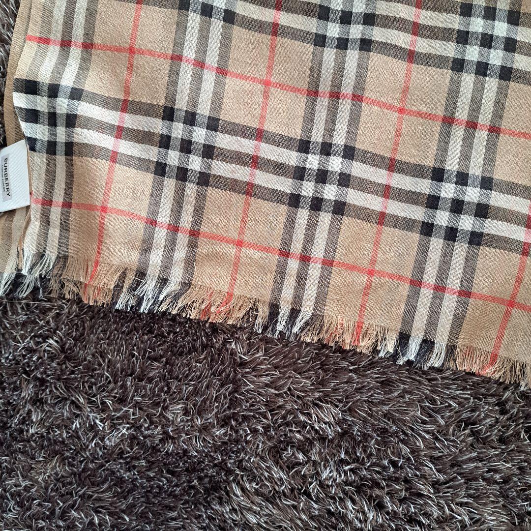 美品 バーバリーロンドン Burberry 大判ストール チェック柄ストライプ