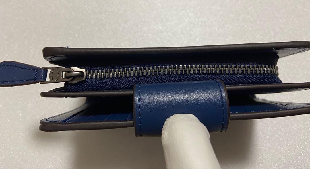 【新品未使用】COACH コーチ 二つ折り財布 ブルー　CR791