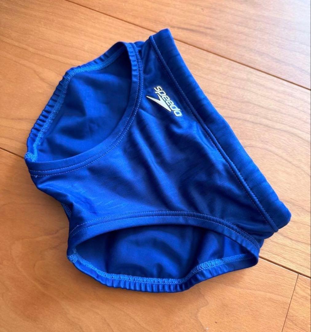 【美品】speedo アクアブレードΣ ブルー 140 光沢 ウロコ模様　競パン