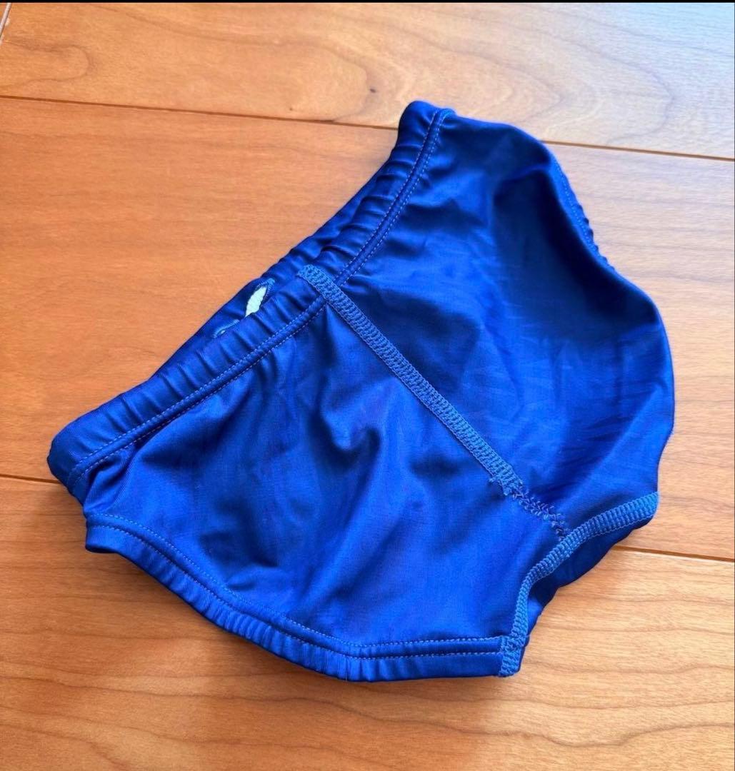 【美品】speedo アクアブレードΣ ブルー 140 光沢 ウロコ模様　競パン