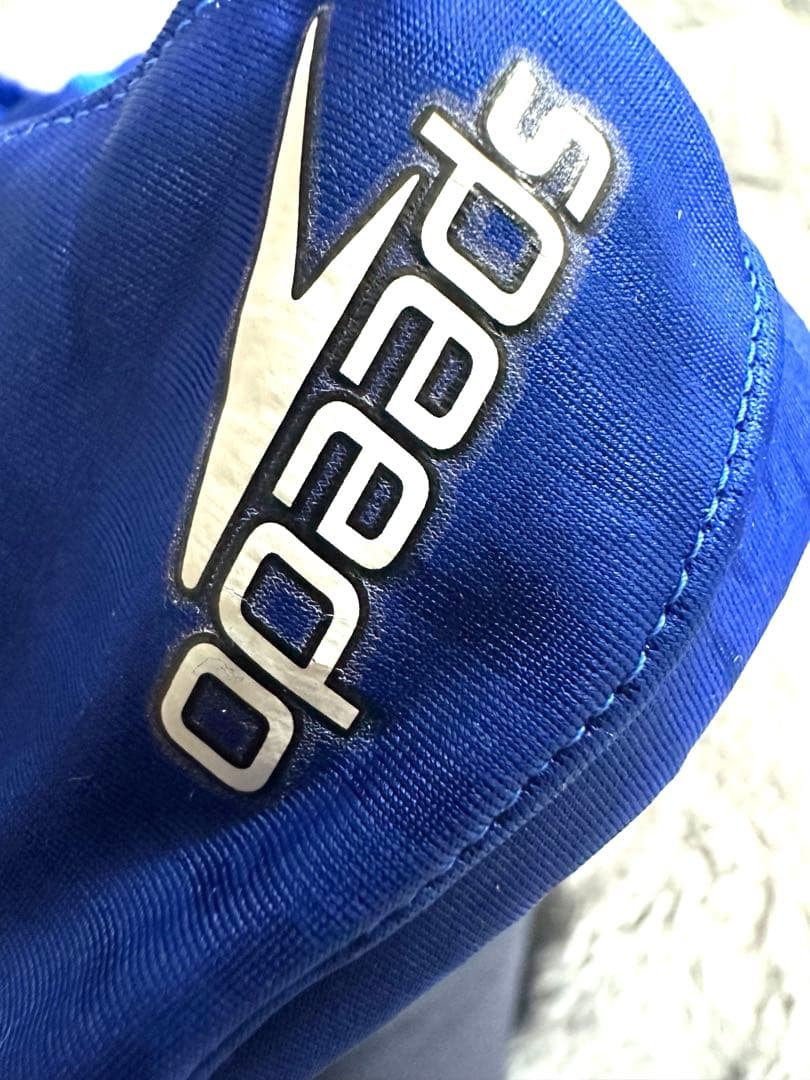 【美品】speedo アクアブレードΣ ブルー 140 光沢 ウロコ模様　競パン