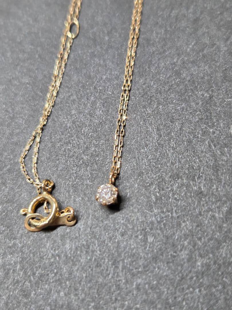 10K 1粒ダイヤ ネックレス