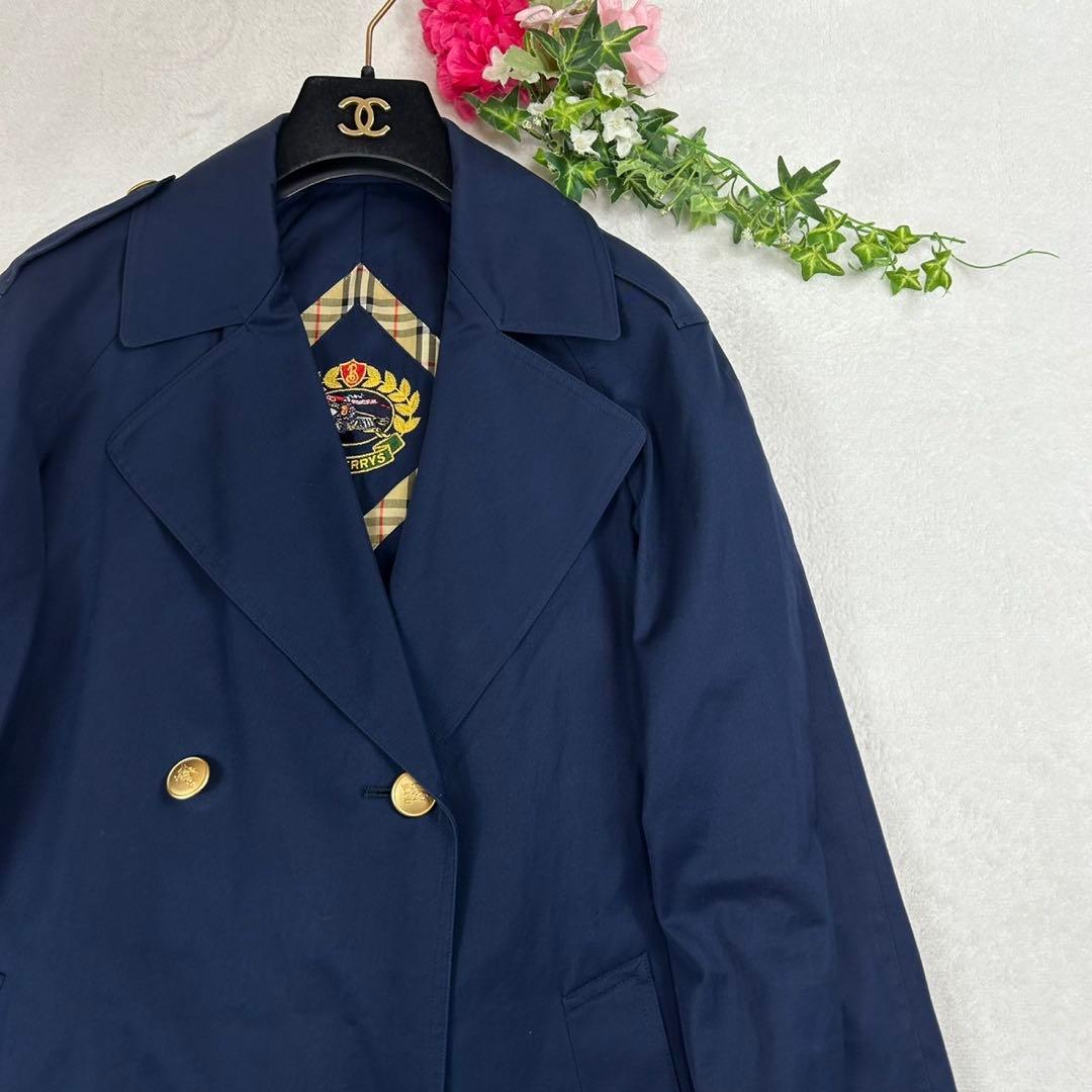 J712 美品 S 7 バーバリー ダブルブレスト トレンチコート レディース