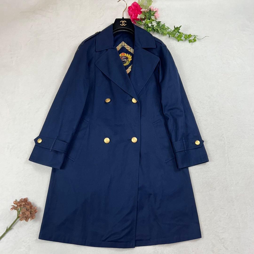 J712 美品 S 7 バーバリー ダブルブレスト トレンチコート レディース