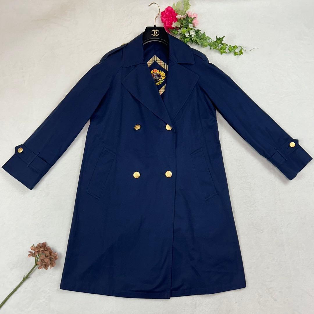 J712 美品 S 7 バーバリー ダブルブレスト トレンチコート レディース