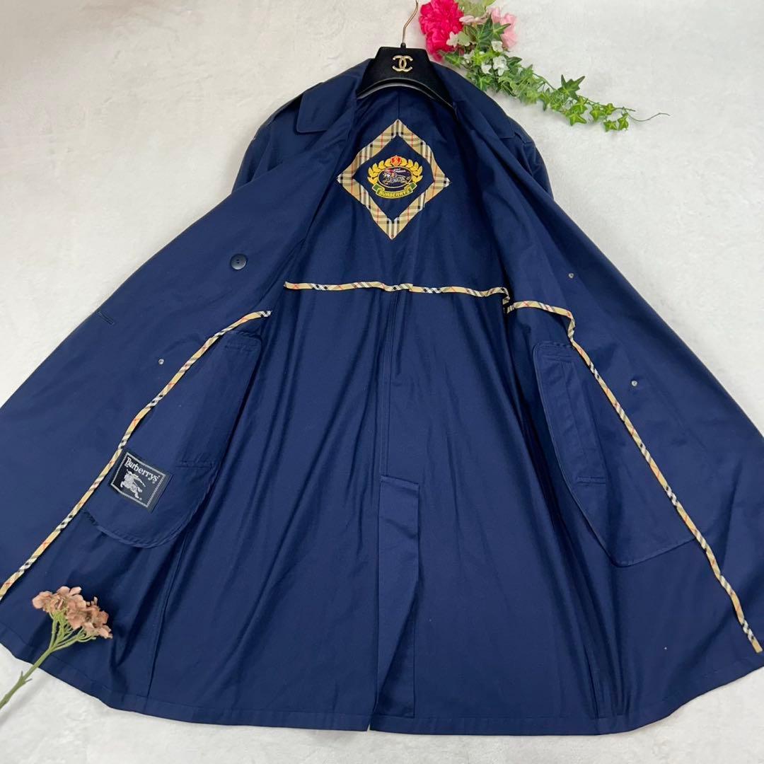 J712 美品 S 7 バーバリー ダブルブレスト トレンチコート レディース