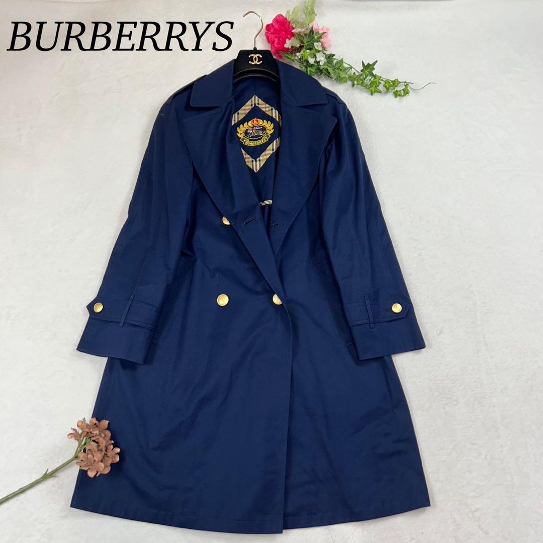 J712 美品 S 7 バーバリー ダブルブレスト トレンチコート レディース