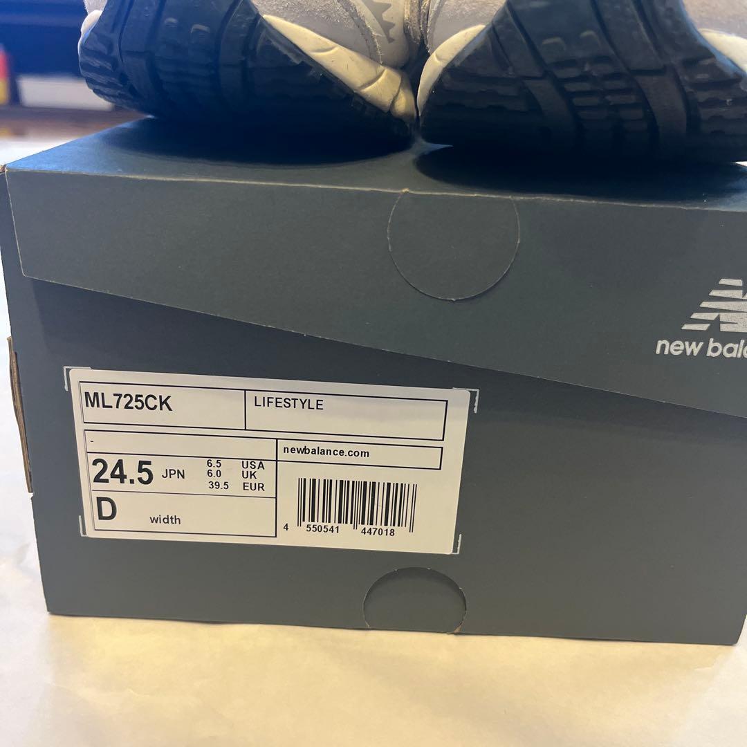 NewBalance ML725CK:White/gray グレー　24.5美品