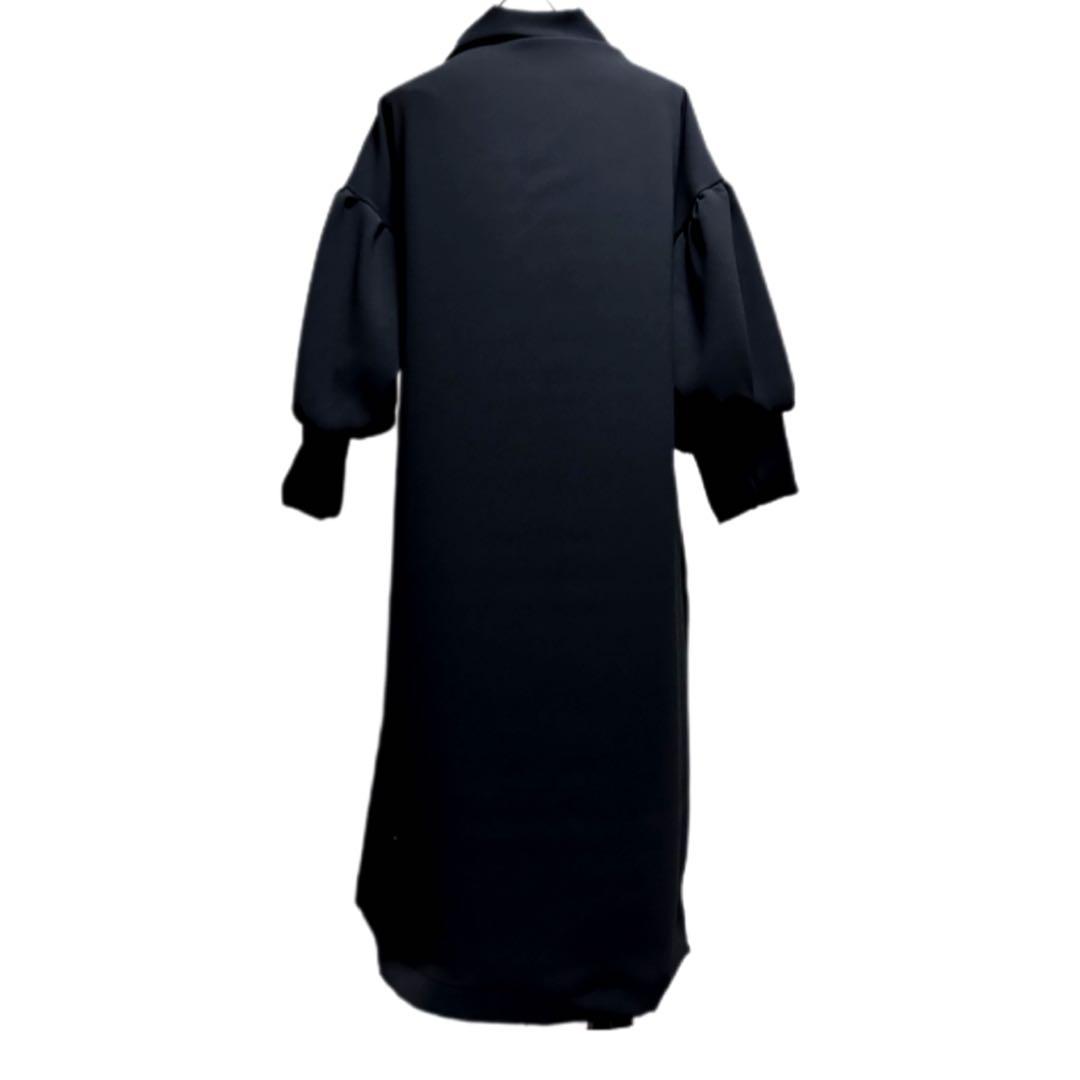 振袖　着物リメイク　ドレス　黒×シック辻が花　和柄　ワンピース　ハンドメイド