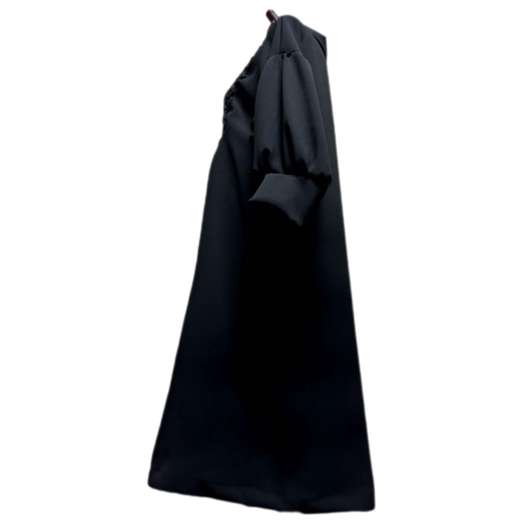 振袖　着物リメイク　ドレス　黒×シック辻が花　和柄　ワンピース　ハンドメイド