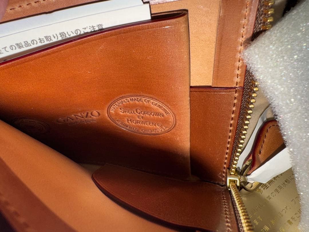 【未使用】GANZO 伊勢丹新宿限定L ZIPパース　シェルコードバン