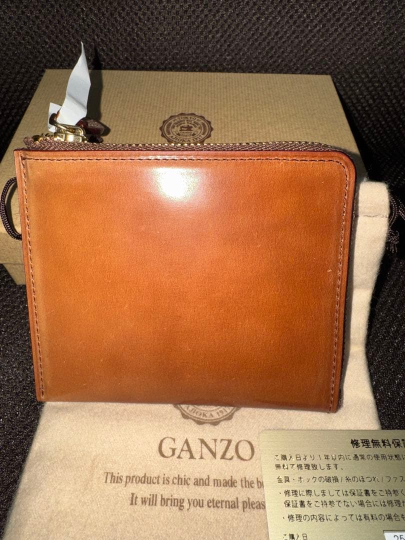 【未使用】GANZO 伊勢丹新宿限定L ZIPパース　シェルコードバン