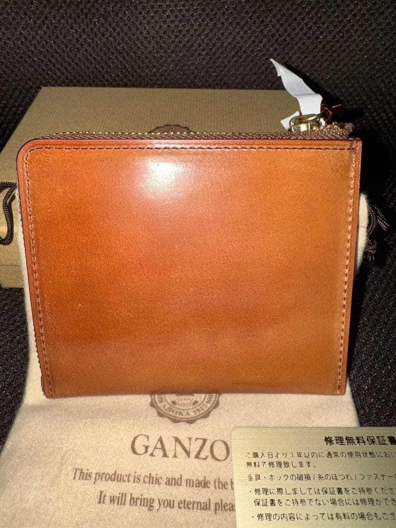 【未使用】GANZO 伊勢丹新宿限定L ZIPパース　シェルコードバン
