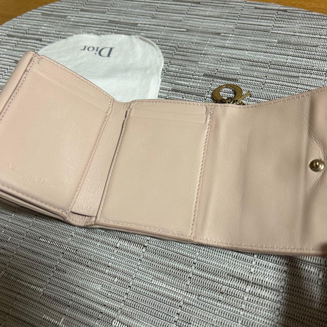 Dior ピンク三つ折り財布