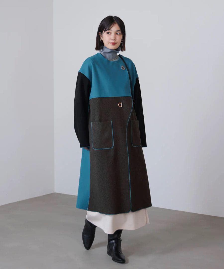 【2025秋冬新作】新品タグ付き　Bou Jeloud バイカラーコート