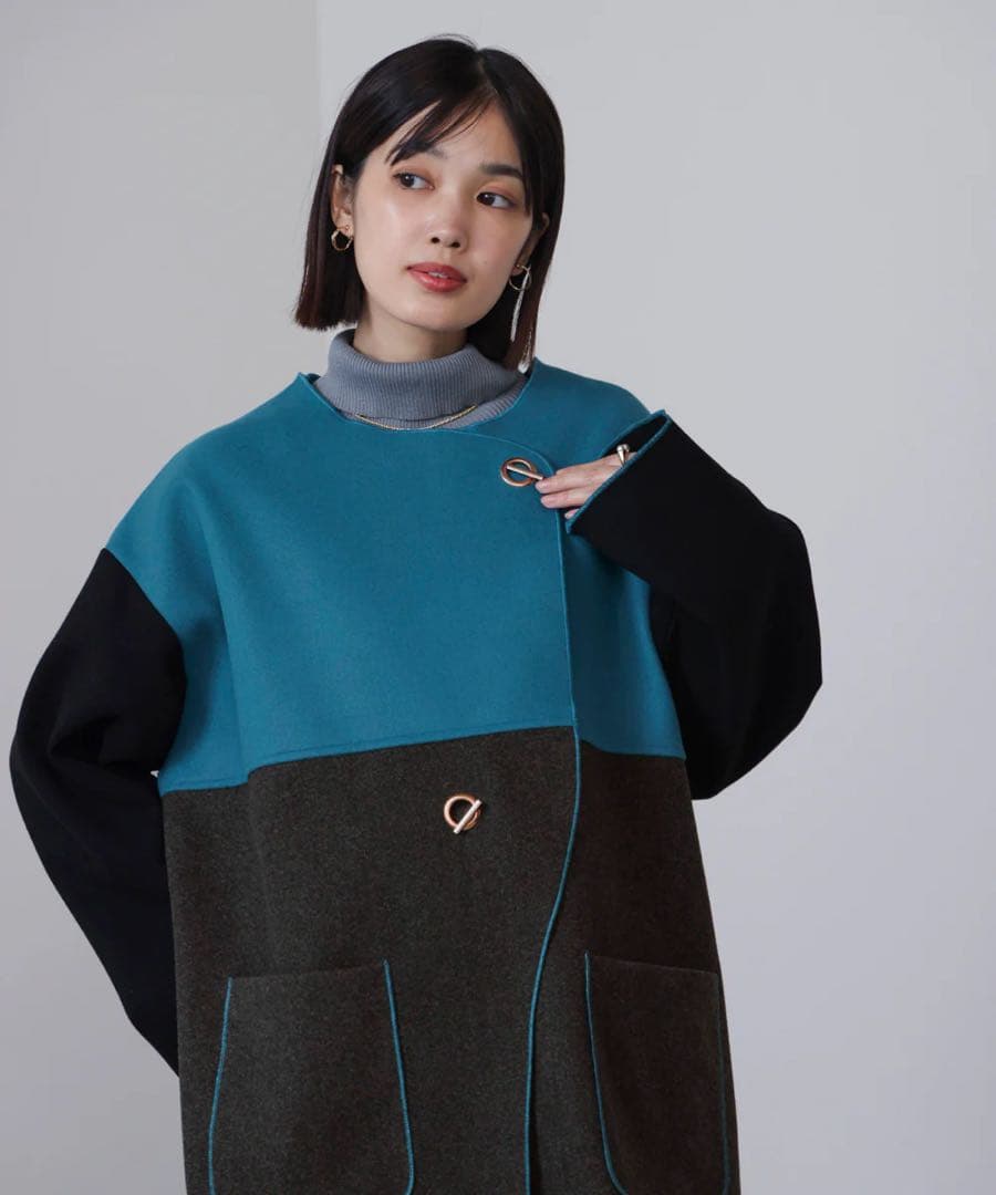 【2025秋冬新作】新品タグ付き　Bou Jeloud バイカラーコート